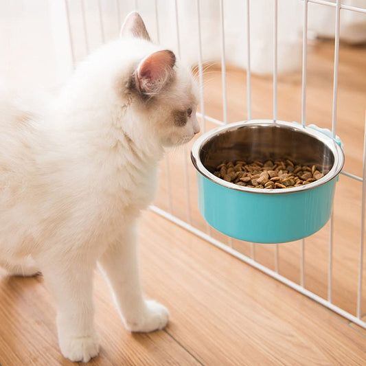 Removable Stainless Steel Hanging Pet Cage Bowls