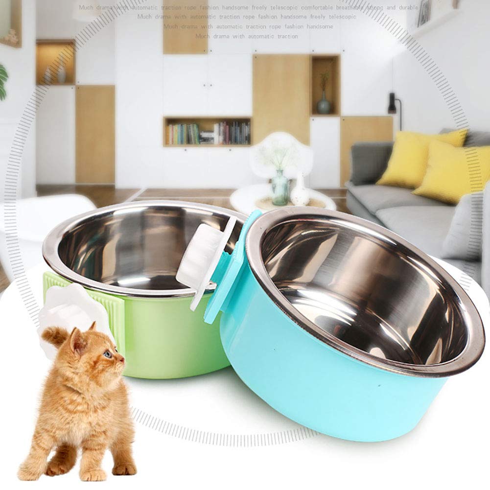 Removable Stainless Steel Hanging Pet Cage Bowls