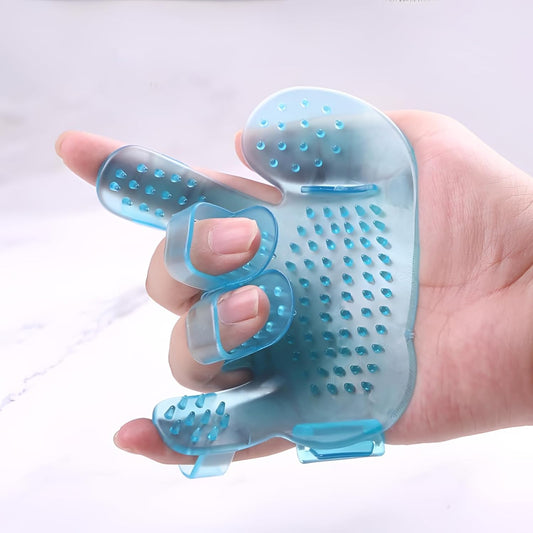 Rubber Pet Cleaning Massaging Grooming Glove Brush