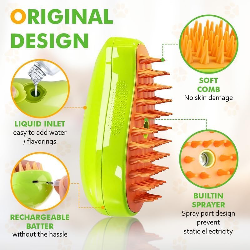 3 In 1 Cat Steam Grooming Brush