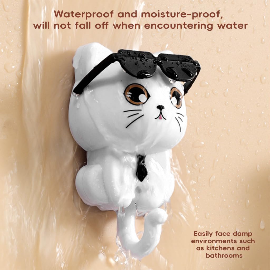 Wall Cute Cat Key Hook With Sunglasses