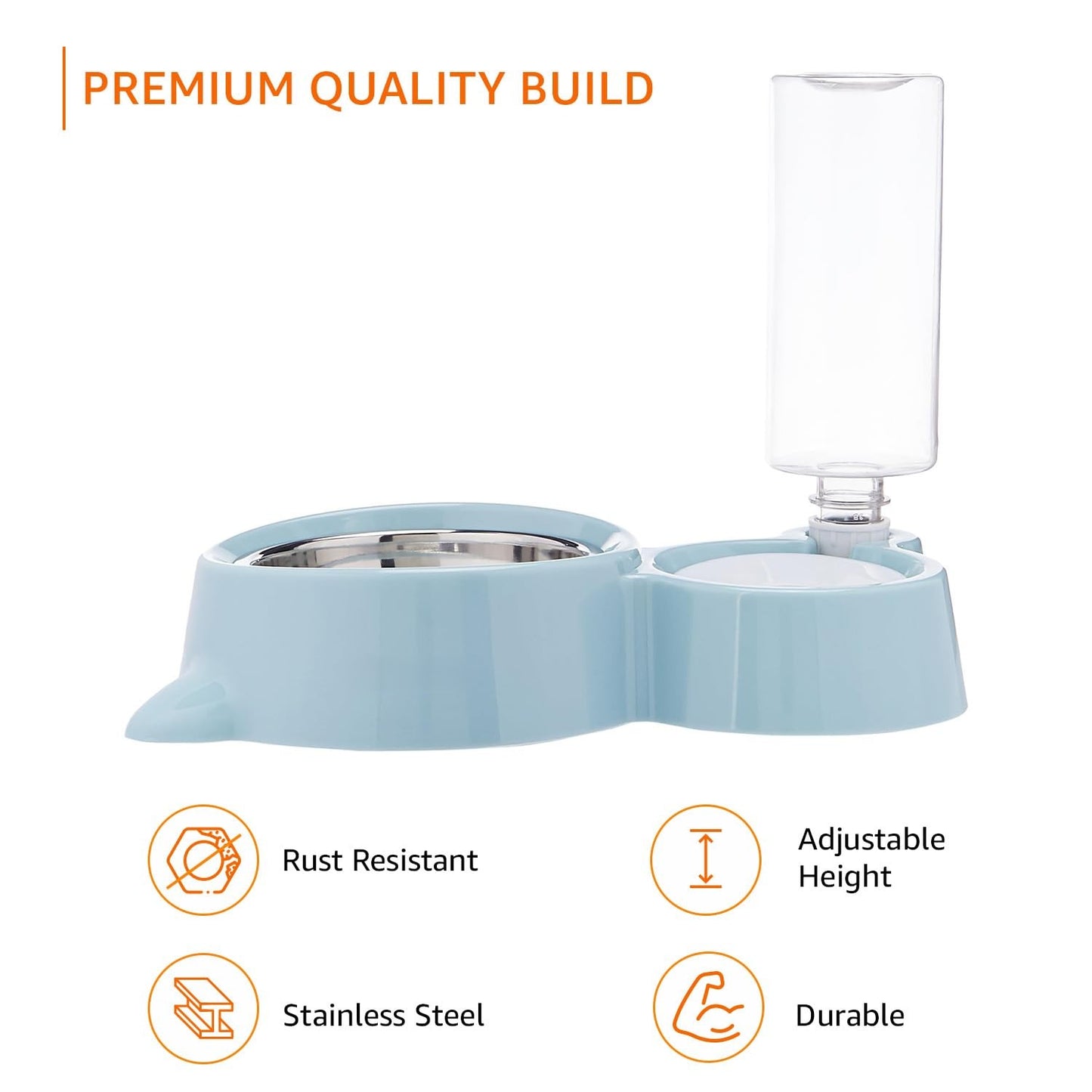 2 in 1 Pet Food and Water Dispenser Bowl