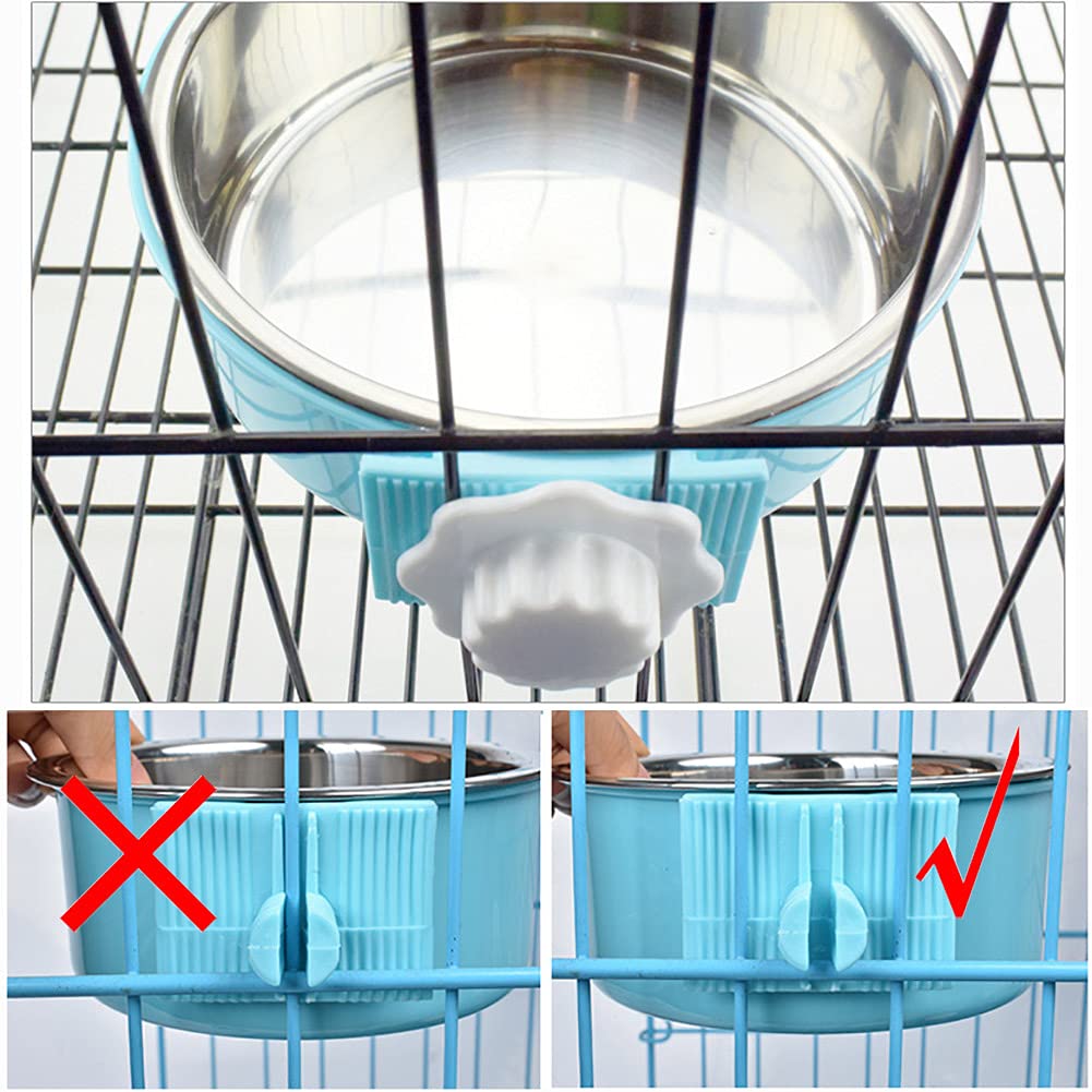Removable Stainless Steel Hanging Pet Cage Bowls