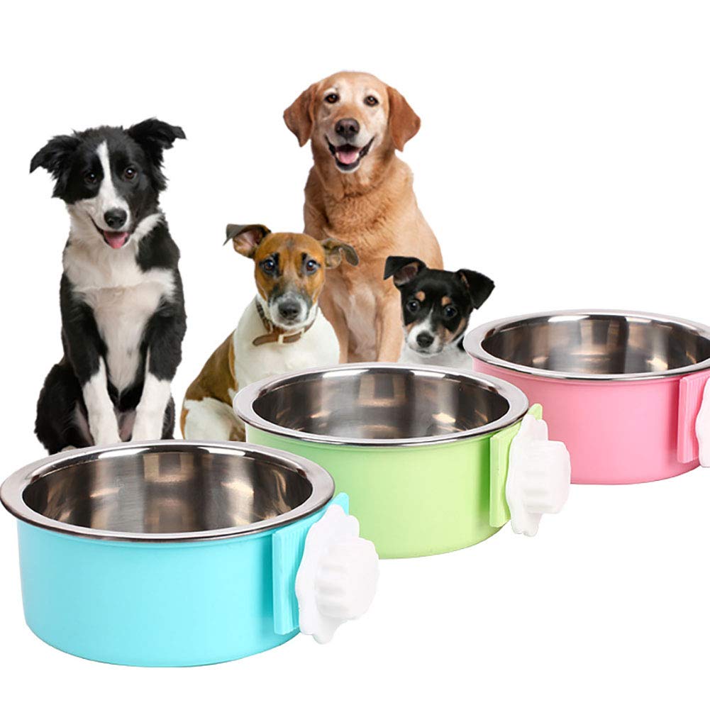 Removable Stainless Steel Hanging Pet Cage Bowls