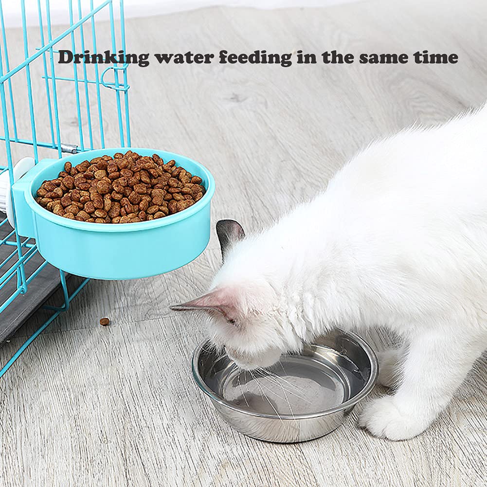 Removable Stainless Steel Hanging Pet Cage Bowls