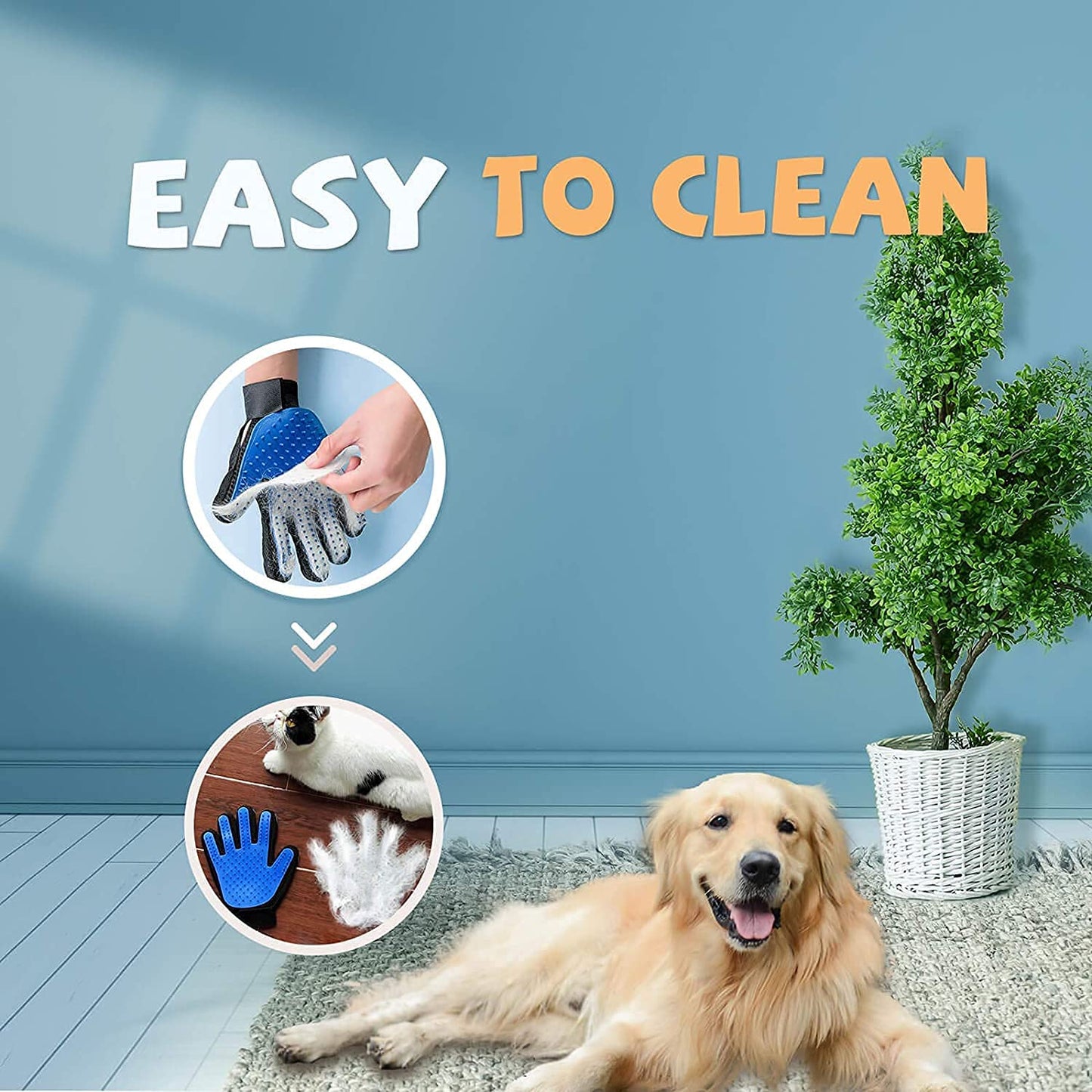 Pet Grooming Brush Glove