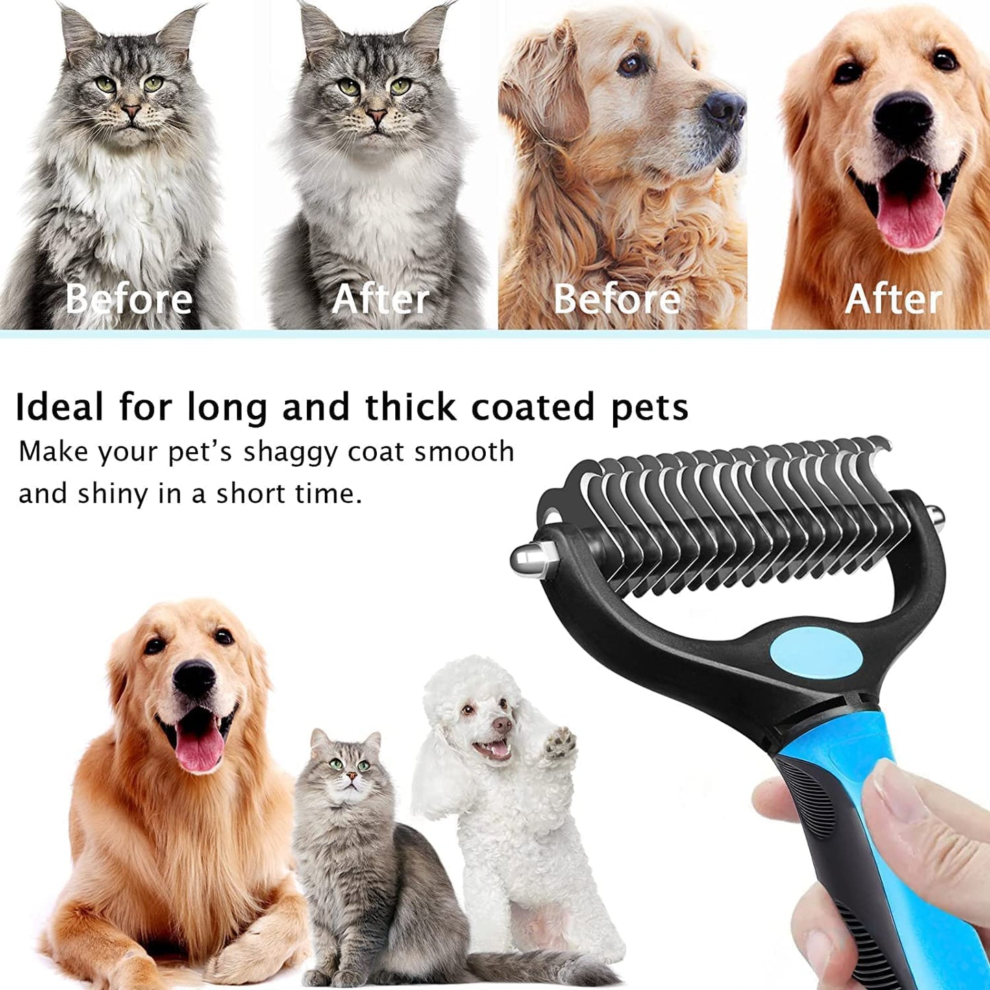 Pet 2 in 1 Grooming Brush