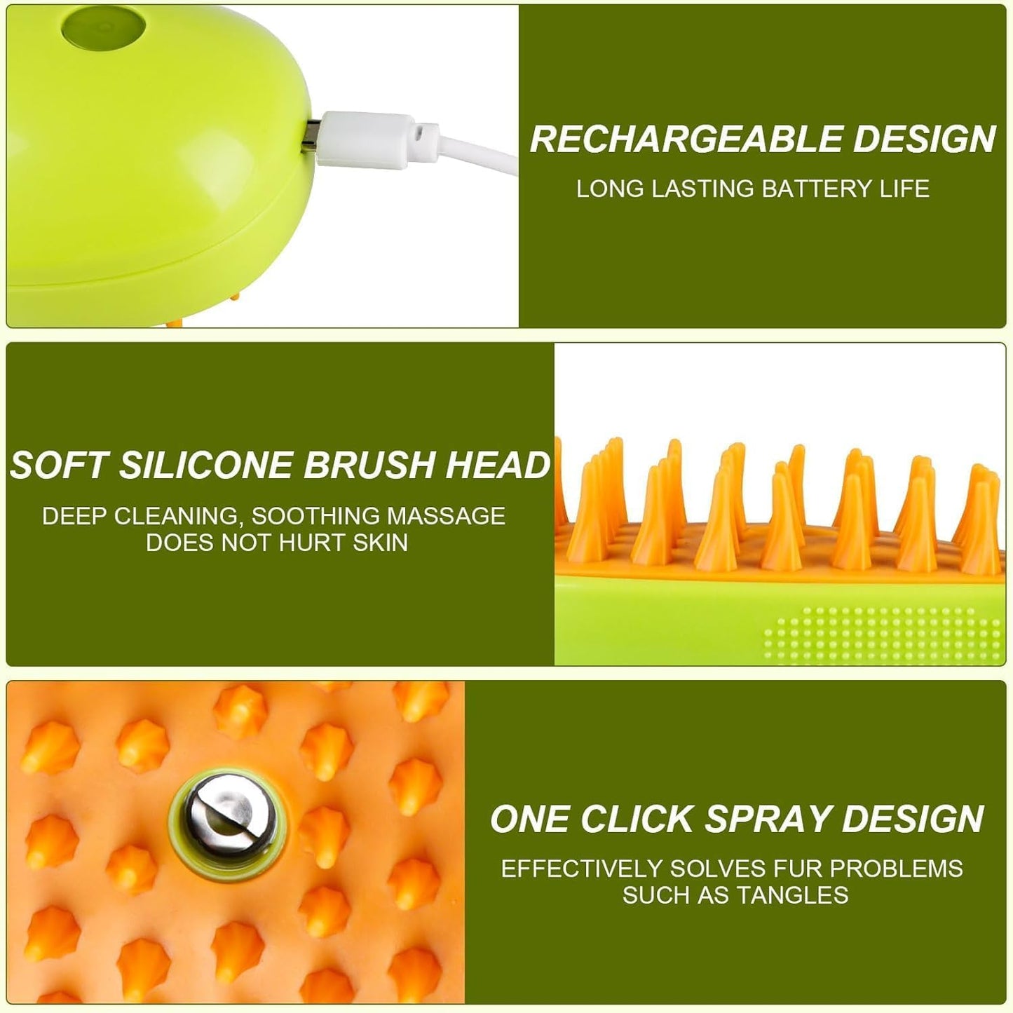 3 In 1 Cat Steam Grooming Brush