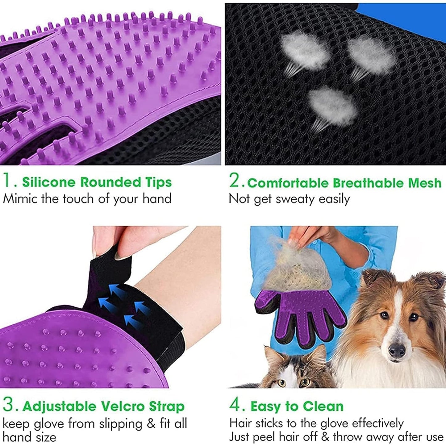 Pet Grooming Brush Glove