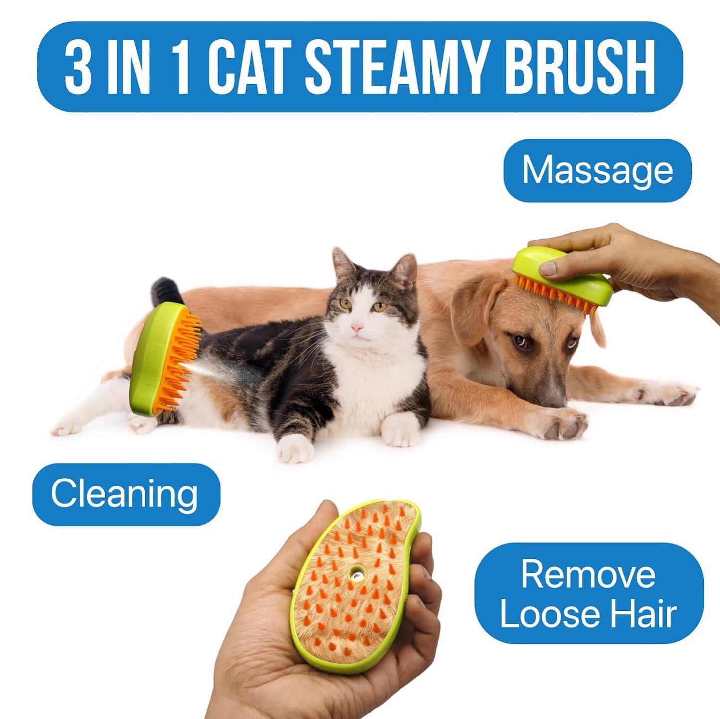 3 In 1 Cat Steam Grooming Brush