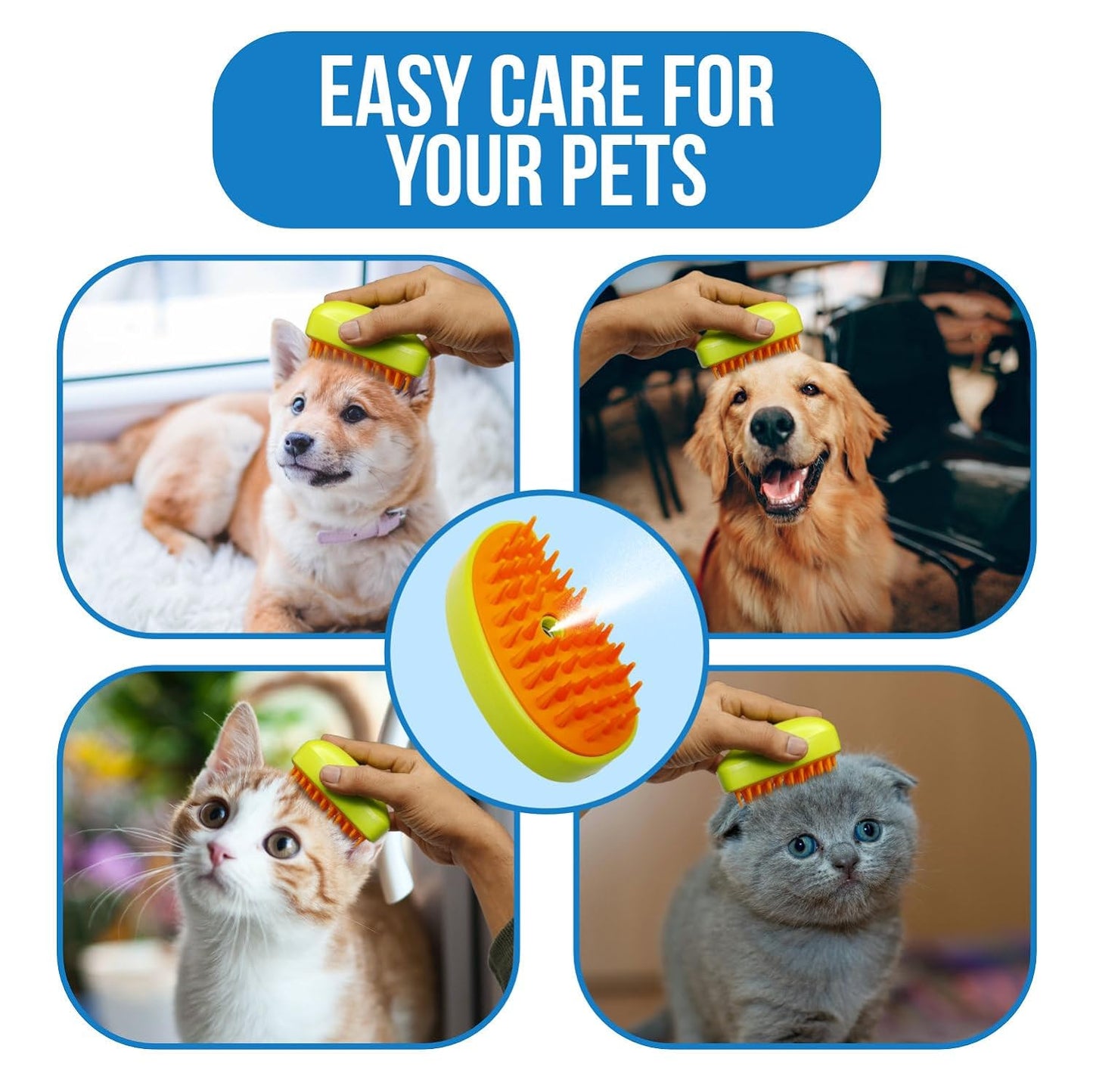 3 In 1 Cat Steam Grooming Brush
