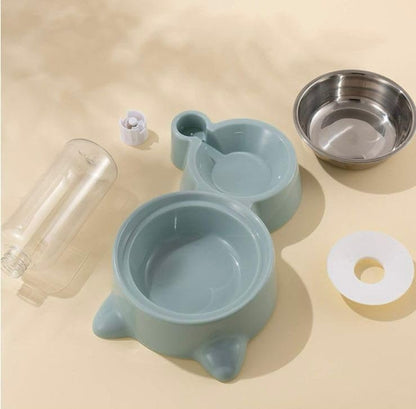 2 in 1 Pet Food and Water Dispenser Bowl