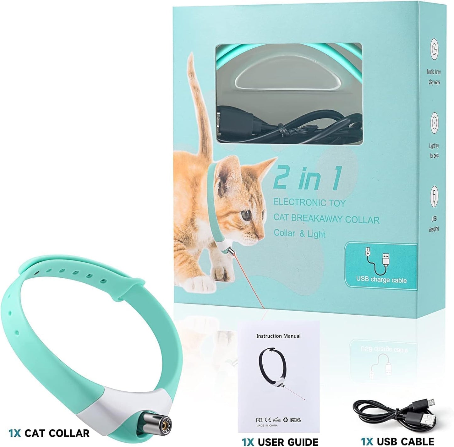 Cat Collar Toy with LED Lights