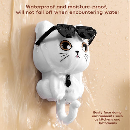 Wall Cute Cat Key Hook With Sunglasses