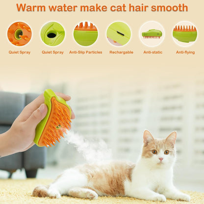 3 In 1 Cat Steam Grooming Brush