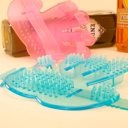 Rubber Pet Cleaning Massaging Grooming Glove Brush