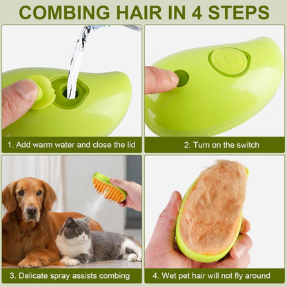 3 In 1 Cat Steam Grooming Brush
