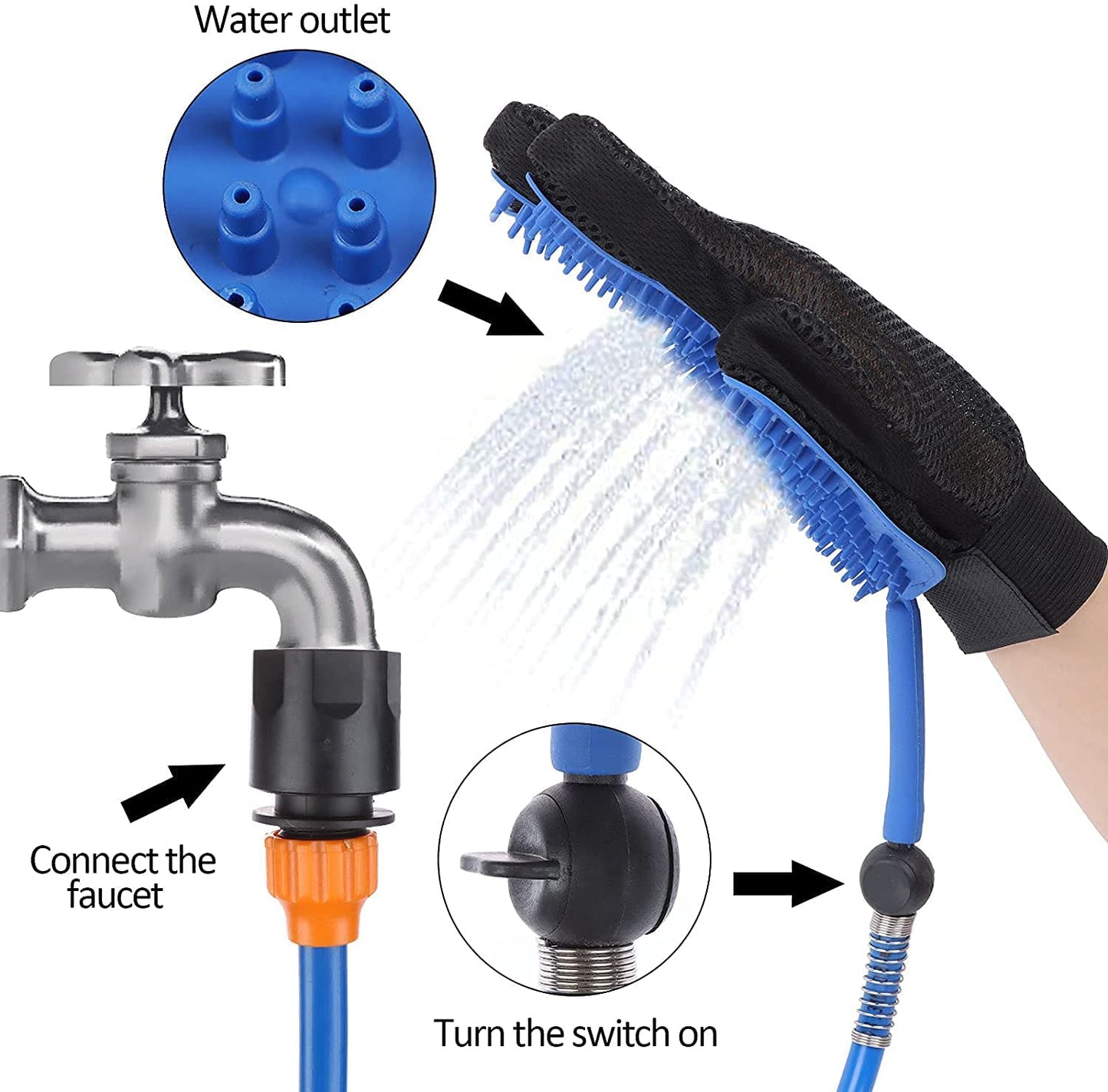 Dog Shower Sprayer Bath Glove