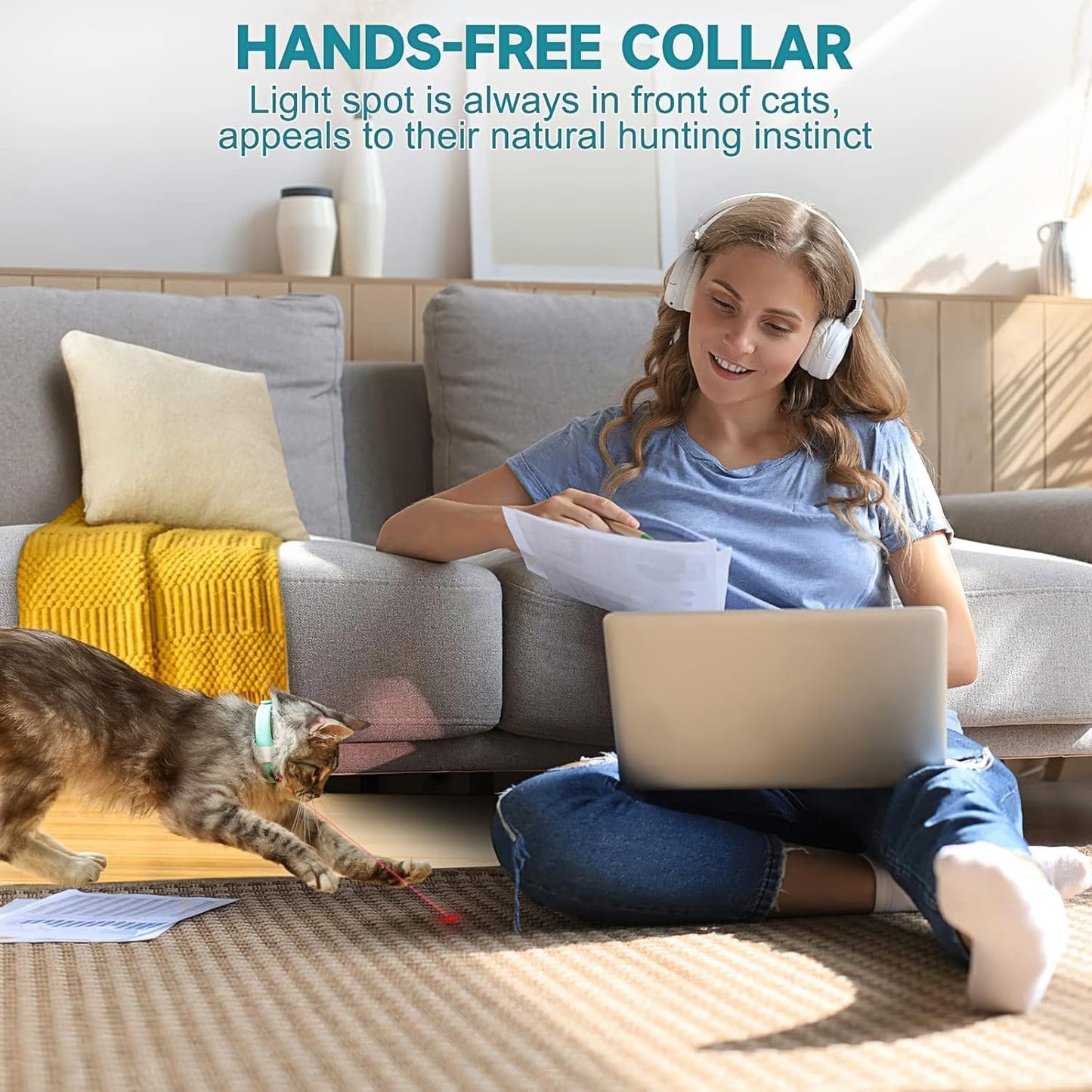 Cat Collar Toy with LED Lights