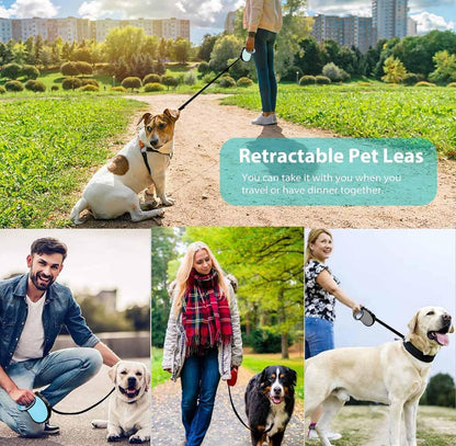 Retractable Dog Leash, 5M Automatic Pet Leash with Padded Handle