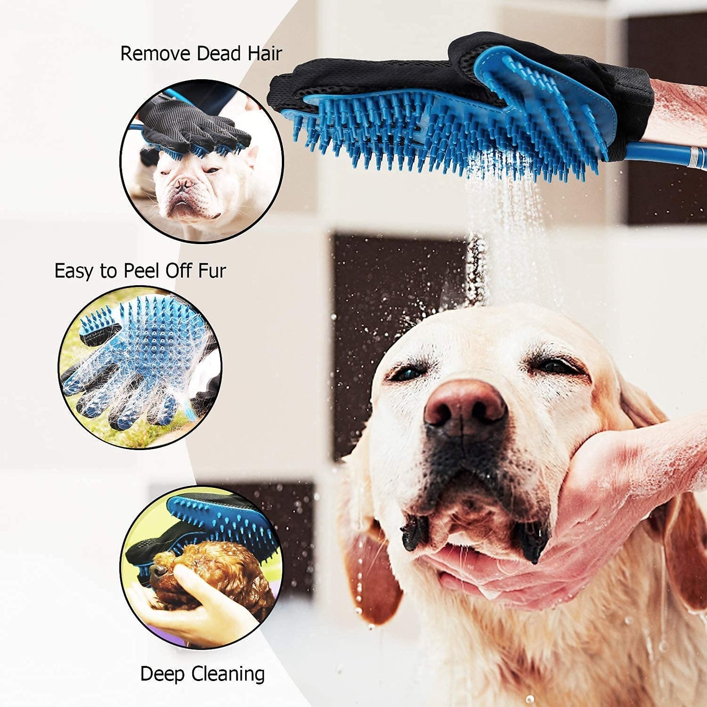 Dog Shower Sprayer Bath Glove