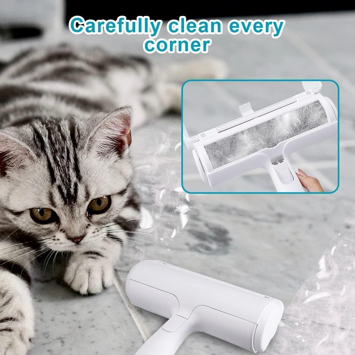 Pet hair remover roller