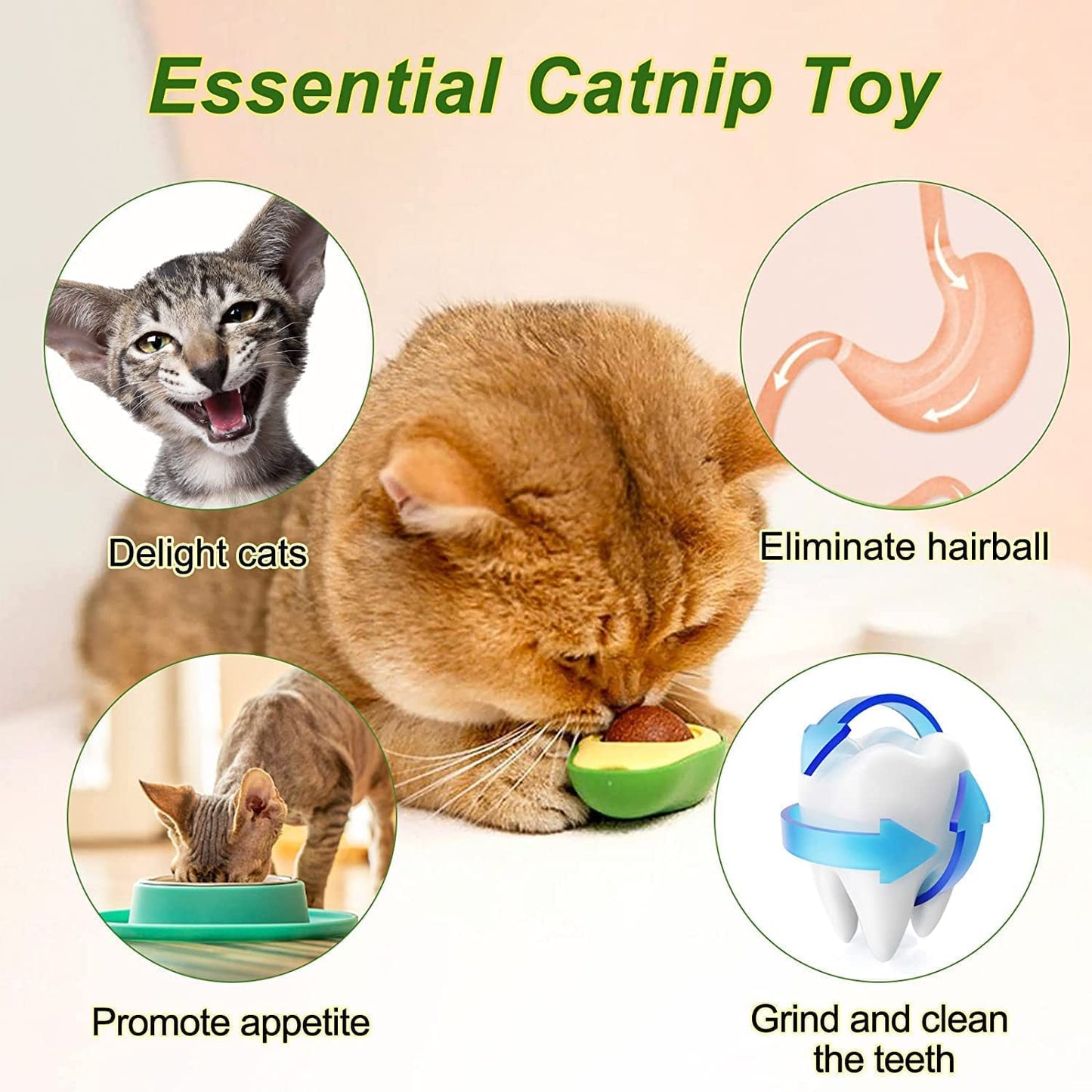 Catnip Avocado Ball Toy