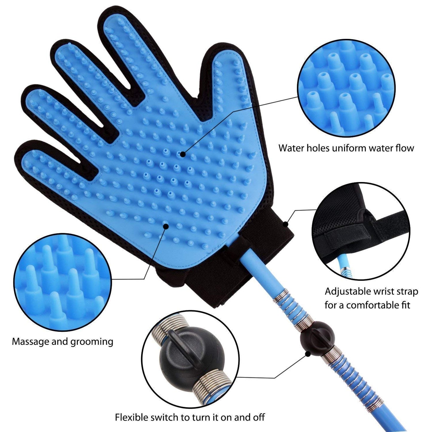 Dog Shower Sprayer Bath Glove