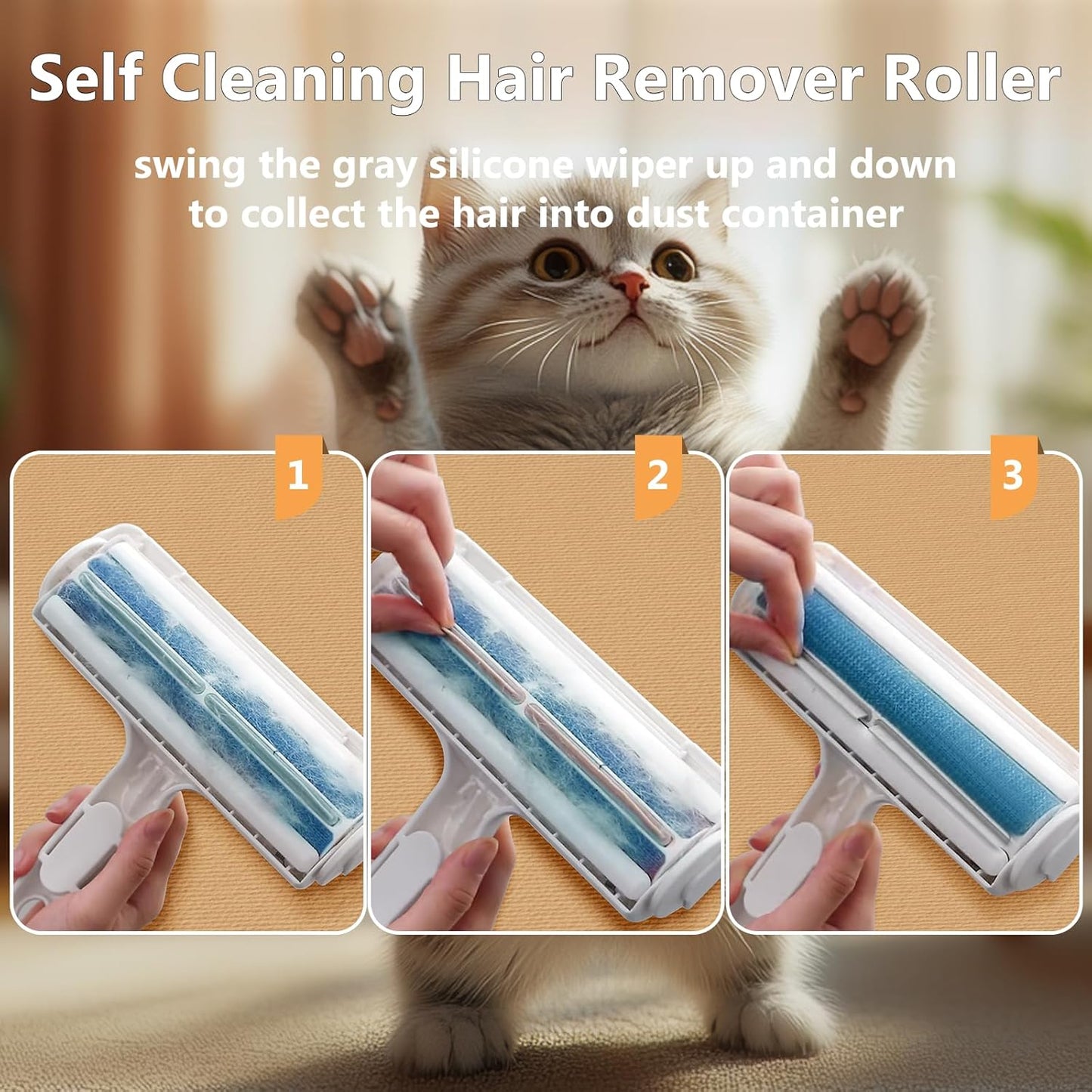 Pet hair remover roller